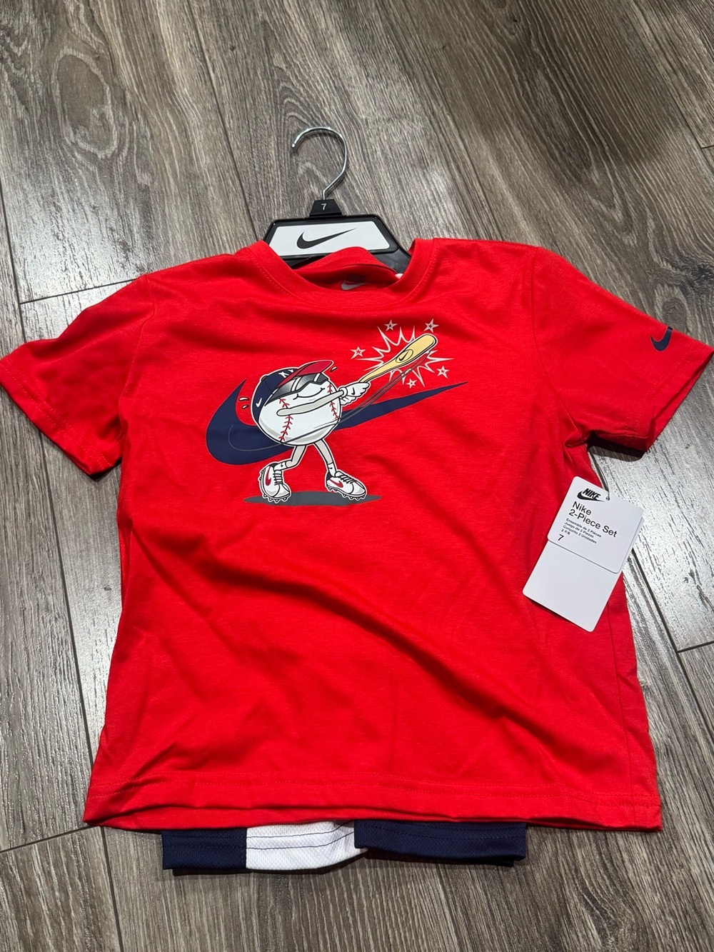NWT Nike Kids Red Short-Sleeve Baseball Graphic Tee